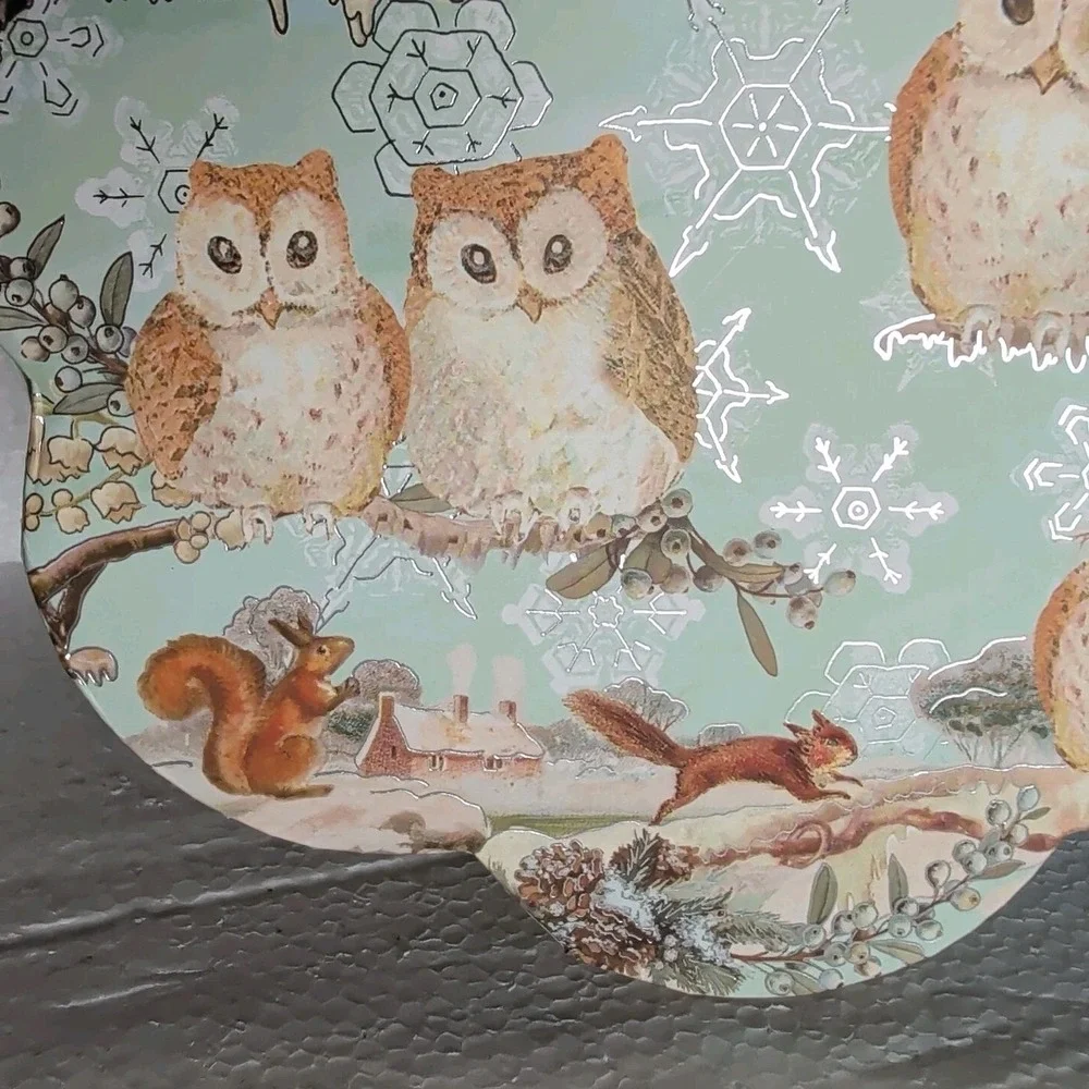 Punch Studio Owl Decorative Gift Box Medium Silvery Foil Accents Kirshner Arts